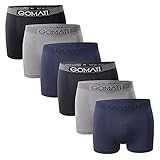 Gomati Herren Seamless Pants (6er Pack), Nahtlose Boxershorts aus Microfaser-Elasthan - Grey Tones XL
