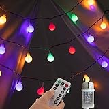 Lichterkette Kugeln 33Ft 100 LED,Globe Lichterketten mit Stecker für Innen und Außen,8modi mit Fernbedienung für die Schlafzimmerdekoration Innen,Garten,Hochzeit,Weihnachts dekoration (Bunt)