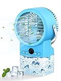 BlueFire Mobile Klimaanlage Mini Luftkühler, 4 in 1 Air Cooler Luftbefeuchter Ventilator Nachtlicht, Sieben Farbige LED-Leuchten 3 Windgeschwindigkeit Persönliche Klimagerät Klein für Zuhause und Bü