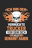 Ich bin der verrückte Trucker vor dem dich alle gewarnt haben: Notizbuch, Geburtstag Geschenk Buch, Notizblock, 110 Seiten, Verwendung auch als Dekoration in Form eines Schild bzw. Poster mög