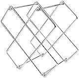 Modisches Weinregal für 5 Flaschen, Weinregal, faltbar, freistehend, modernes Design, platzsparend, für Zuhause, Champagnerwein (Farbe: Silber)