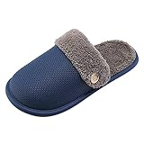 Fajwskjw Winter Plüsch Hausschuhe Herren Warme Pantoffeln Warme Filz Gefüttert Hausschuhe Gästehausschuhe Geschlossen Leicht Pantoletten Freizeit Herbst Winterschuhe Schuhe Slipp