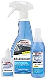 SONAX WinterFitSet (3-teilig) gegen Eis, Frost & schlechte Sicht, Scheibenenteiser (500 ml), Schlossenteiser (50 ml) & AntiFrost+KlarSicht Konzentrat (250 ml) | Art-Nr. 03319000