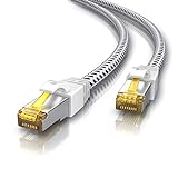 CSL - 2m Cat 7 Netzwerkkabel Gigabit Ethernet LAN Kabel - Baumwollmantel - 10000 Mbit S - Patchkabel - Cat.7 Rohkabel S FTP Pimf Schirmung mit RJ 45 Stecker - Switch Router M