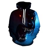 NHhuai Herren Mit Kapuze Und Print Sweatjacke Kapuzenjacke Mit Kapuze Pullover Lone Wolf mit Kapuze Lässig