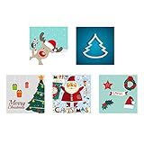 5 PCS Weihnachtswandaufkleber Cartoon Christmas Wall Posted Self-Stick Kabinett Fenster Schlafzimmer Ältere Dekorative Hintergrund Wandaufkleber Weihnachtssticker Fenster, DIY Weihn (C)