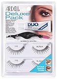 ARDELL Deluxe Pack - Style 110, 2x Paar Echthaarwimpern mit Duo Wimpernkleber und Applikator zum Anbringen der künstlichen Wimpern, das Original für Fake L