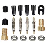 17 Pcs FranzöSisches Ventil, Ventil Adapter, Fahrradventil Einsatz, FranzöSisches Fahrradventil für Laufrad Citybike Mountainbike Kinderfahrrad Als Fahrrad-Ersatzventil Reparatur(Gold)