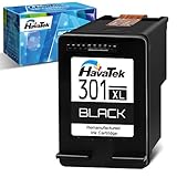 HavaTek 301 XL Druckerpatronen Remanufactured 301XL Schwarz für HP 301 XL Tintenpatronen für HP Officejet 2622 2620 4630 Deskjet 3050 3055 2540 2542 2050 1000 1510 Envy 5530 4500 Druckers (1x Schwarz)