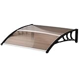 Outsunny Vordach Haustürvordach 100 x 80 cm Pultvordach Überdachung Polycarbonat B