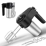 Aigostar Handon 30LYM - Elektrischer Handmixer,6 Geschwindigkeiten,Turbo Boost und Auswurftaste,einfache Aufbewahrung für Edelstahl-Zubehö