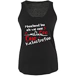 Comedy Shirts - Manchmal Bin ich wie eine Fee. Eine Katastrofee! - Damen Tank Top - Schwarz/Weiss-Rot Gr. M