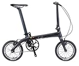 SAVADECK Klapprad 14 Zoll Carbon, Z0 Faltrad 14 Zoll mit Carbon Rahmen Fester Gang Ultraleichtes Mini Faltrad Klapprad Herren Damen und Jung