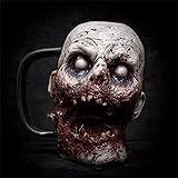 HeiHeiDa Halloween Horror Zombie Wein Tasse, 3D Harz Zombie Kaffee Becher Schädel Tasse Scary Blutig Kopf Mug Krug Trinken Tee Tasse, Creepy Halloween Hause Dekorative R