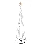 HI LED Baum 120,180,240cm mit Stern Metall Lichterbaum Weihnachtsbaum Kegelbaum, Baum Längen:180