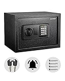 Tresor, ENGiNDOT 14L Elektronischer Safe, Sicherheitstresor mit Elektronikschloss, LED-Licht, Alarm und Notschlüsseln, Wandsafe Möbeltresor Stahltresor mit Doppelbolzenverriegelung, 35x25x25