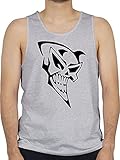 Shirtracer Piraten & Totenkopf - Totenkopf Satan - S - Grau meliert - Pirat - BCTM072 - Tanktop Herren und Tank-Top M