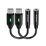 USB C Kopfhörer-Adapter,Stouchi USB-C auf Klinke Audio Adapter,USB Typ C zu 3,5 mm Adapter, Hi-Fi DAC Chip mit grünem LED-Licht für Samsung Galaxy S21,Pixel pro 6,Pixel pro 6,Pad Pro 2021,Pad Mini 6
