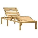 Sonnenliege Holz Gartenliege Liegestuhl Liege Outdoor Sonnenstuhl Strandliege Freizeitliege Relaxliege für Garten Balkon Terrasse Schwimmbad Kiefernholz Impräg