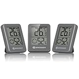 Bresser Thermometer Hygrometer Temeo Hygro Indicator 3er-Set zum Aufstellen oder zur Wandmontage mit Raumklima-Indikator, G