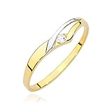 Damen Ring 585 14k Gold Gelbgold natürlicher echt Diamanten B