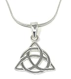 Triquetra-Anhänger, Dreifaltigkeitsknoten aus 925er Sterlingsilber an einer Schlangenk