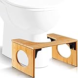 Top Life Klappbarer Toilettenhocker aus Bambus - Physiologische Fußstütze aus Holz - Klappbarer WC-Hocker - Anti-Verstopfung, von Ärzten emp