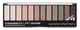 Manhattan Eyemazing Eye Contouring Palette – 12 Lidschatten Farben in einer Palette, von Weiß bis Taupe in Glitzer und Matt – Farbe 002 Blush Edition – 1 x 14,6g