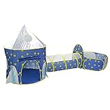 Esenlong Zelt, 3 in 1 Faltbares Pop Up Tipi mit Tunnel und Bällebad Baby Kleinkind Spielhaus Schloss Spielzelt für Indoor und Outdoor Sp
