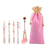 otutun Anime Makeup Pinsel Set, 5 Stück Anime-Peripherie-Schminkpinsel-Set, Naruto-Make-up-Pinsel-Set Professionelles Schminkpinsel Make-Up Pinsel Geschenkset für Mädchen Frauen (Rose)