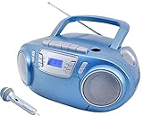 Soundmaster SCD5800BL CD MP3 Kassettenrekorder mit USB und Mik