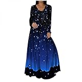 Briskorry Damen Lange Boho Strandkleid Maxikleider Sommerkleid Lange Kleider Pareos Cover ups Freizeitkleid Beachwear Rundhals Lose Baumw