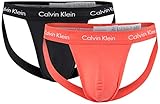 Calvin Klein Unisex Jock Strap 2pk Unterwäsche, Schwarz/Korallen Lippen, L