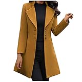 MEIPIQI Damen Blazer elegante warme Winterjacke klassische Retro Steppjacke einreihig Revers Bindetasche schmaler Trenchcoat 2021