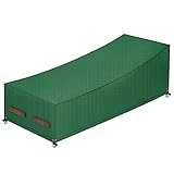 Dokon Gartenliege Schutzhülle mit Doppelgriffe, 150gsm Reißfest Polypropylen-Gewebe (PP) Abdeckung für Sonnenliege Liegestuhl Deckchair, Wasserdicht, Winddicht, UV-beständig, 210x80x45/75cm (Grün)