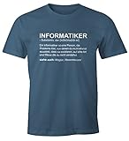 MoonWorks Herren T-Shirt Informatiker Definition Fun-Shirt Denim S
