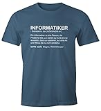 MoonWorks Herren T-Shirt Informatiker Definition Fun-Shirt Denim S