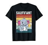Saufifant Saufen Bier Alkohol Lustiges Party Elefant Feiern T-S