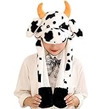 Kreative Plüsch Pilz Ente Kühe Hut Krake Plüsch-Mütze Unisex Plüsch Tier Hut Mit Langem Schal Cosplay Kostüm Party Tierkopf Dekorative Lustige Hut Halloween Weihnachten Kappe Fancy Dress Party Zubehö