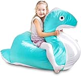 SMOOTHY Kindersitzsack Nessie - Tierform Sitzsack für Kinder - Kindermöbel Drache Stofftier aus Baumw