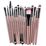 Sraeriot 15 Stücke Gesichtsbürste Set Makeup Pinsel Kit Kosmetische Concealer Pinsel Mit Aufbewahrungstasche Für Foundation Eyebraue Eyeliner Rouge Schwarz/B