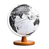 7.Dia World Globe 3D Stereo English Light Up Globe Lampe mit Holzständer beleuchtete LED-Weltkugel für Kinder und Erw
