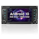 AWESAFE Android 10 Autoradio mit Navi 2 Din für VW Touareg Transporter T5 Multivan, 7 Zoll Touchscreen, unterstützt DAB+ WLAN RDS CD DVD Bluetooth MirrorLink