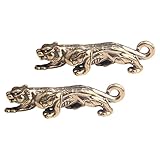 Angoily 2Pcs Messing Tiger Figurine Chinesischen Feng Shui Messing Mini Tiger Decor Statue Briefbeschwerer Chinesische Sternzeichen Tier Skulptur Glück Gott Beast Statue H