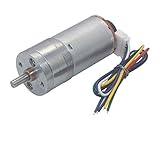 WNJ-TOOL, 1pc 6V 12V 24V High Torque Elektromotor DC-Getriebemotor mit Encoder (Farbe : 12RPM, Größe : 6V)