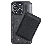 Solo Pelle Lederhülle für das iPhone 13 Pro Max in 6.7 Zoll Stanford Case Leder Hülle Ledertasche Backcover aus echtem Leder (Schwarz + Geldbörse)