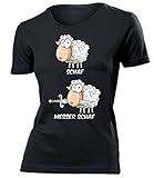 Schaf Messer Schaf Wortspiel zweideutig Damen Frauen t Shirt Tshirt t-Shirt Geburtstag witzig Geschenke Lustig mit Spruch Fun Geschenkidee kostüm Fasching Karneval Bekleidung Oberteil Hemd Kleidung