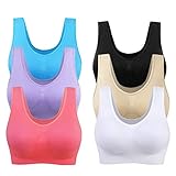 OrientalPort Nahtloser Damen-BH, Bügellos, Sport-BH, herausnehmbare Polsterung, Übergröße, Yoga-Oberteile, 2/3/6er-Pack, 6er-Pack, XXXXXL