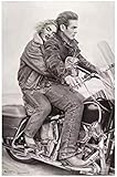 RZHSS James Dean - Motorrad Poster Dekorative Malerei Leinwand Wandkunst Für Wohnzimmer -20X30 Zoll Ohne R