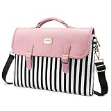 Laptoptasche Damen 15,6 Zoll Schultertasche Messenger Leicht Laptop Tasche Aktentasche für Schule Universität Arbeit, Ultradünne rosa Laptop Tasche 15.6 Inch Mit RFID Schutz Anti Dieb